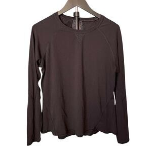 Shape Long Sleeve Athletic Top - Black, Thumb Holes - Yoga Lounge Shirt - XL